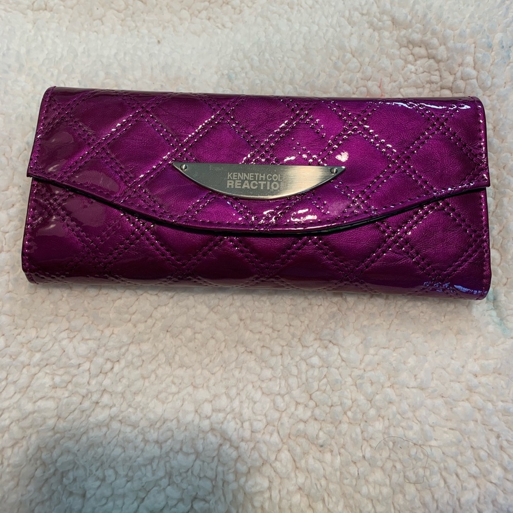 Kenneth Cole Vegan Patent Leather Purple Wallet